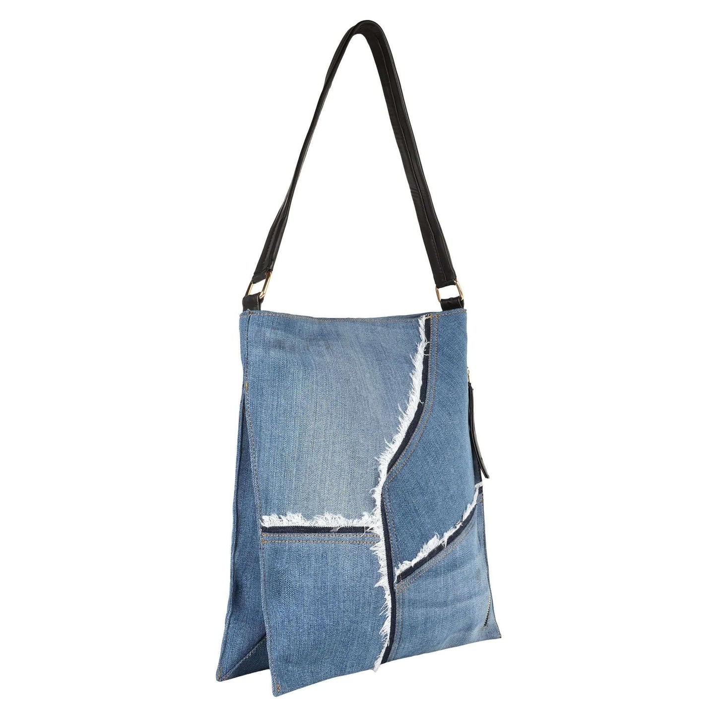 Lyla Patchwork Denim Hobo Bag