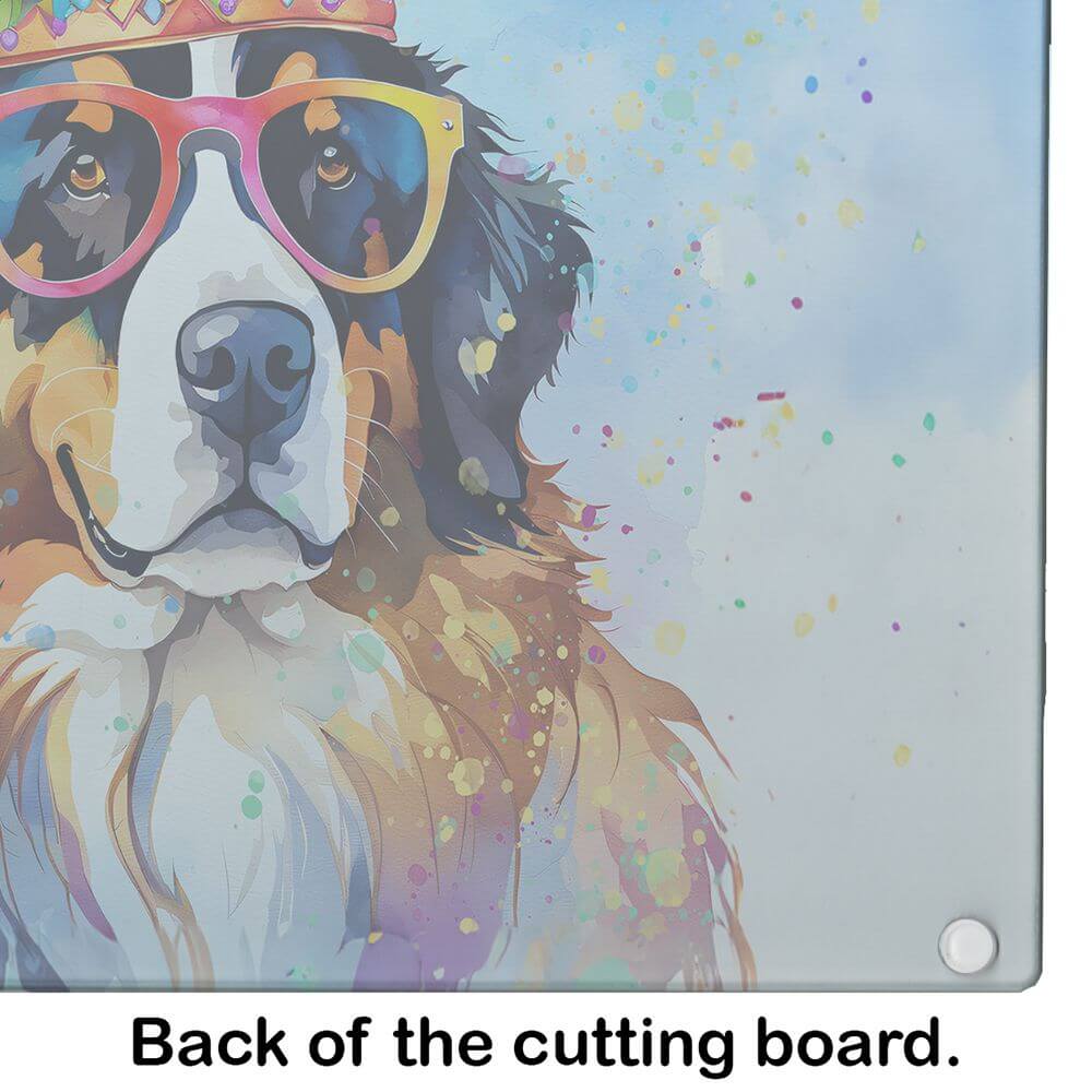 NEW Bernese Mountain Dog Hippie Dawg Glass Cutting Board Decorative Tempered Glass Kitchen Cutting and Serving Board Large Size Chopping Board