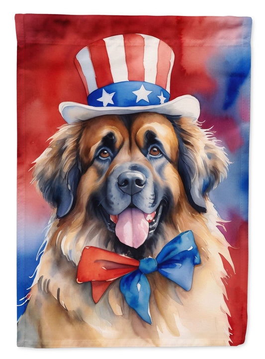 Leonberger Patriotic American House Flag Large Porch Sleeve Pole Decorative Outside Yard Banner Artwork Wall Hanging, Polyester, House Size, Multicolor