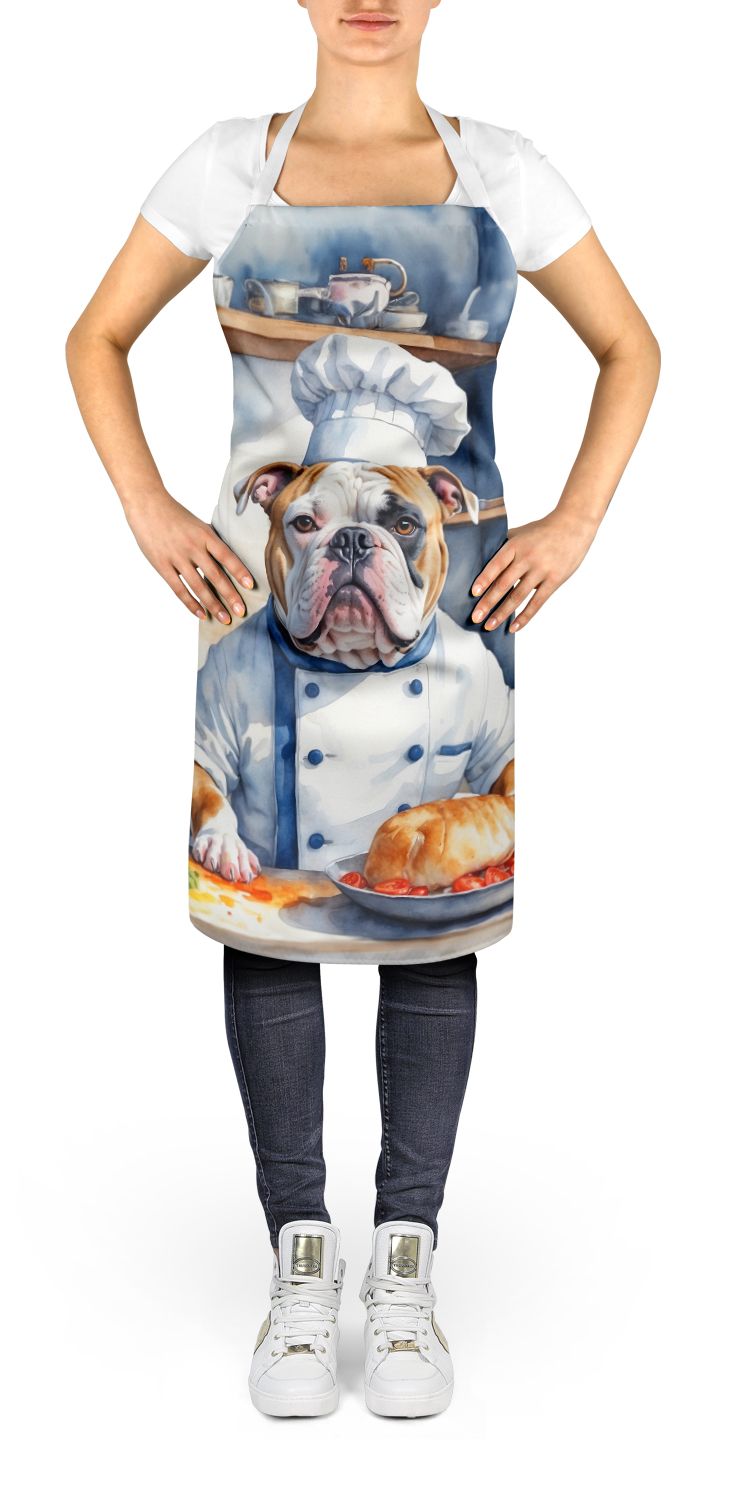 American Bulldog The Chef Apron Cooking Kitchen Server Baking Crafts Gardening for Adult Women Men, Unisex, Large, Multicolor