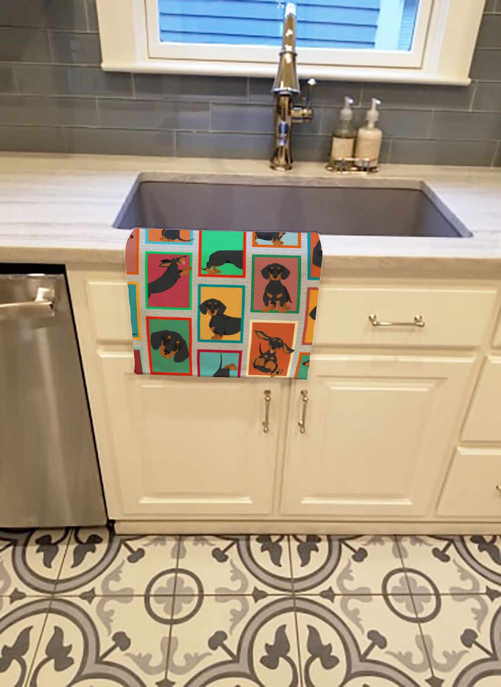 Lots of Black and Tan Dachshund Kitchen Towel Dish Cloths Guest Hand Towel Decorative Bathroom Towel for Face,Tea, Dishcloth, Kitchen and Bath