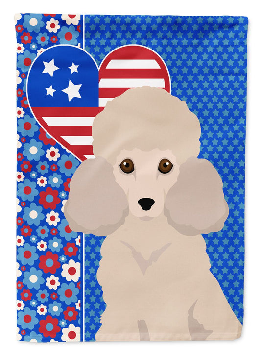 Toy Cream Poodle USA American Garden Flag Mailbox Flag Decorative Yard Flag Banner Outside Patio Artwork Yard Flower Beds, Garden Size, Multicolor