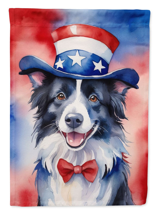 Border Collie Patriotic American Garden Flag Mailbox Flag Decorative Yard Flag Banner Outside Patio Artwork Yard Flower Beds, Garden Size, Multicolor