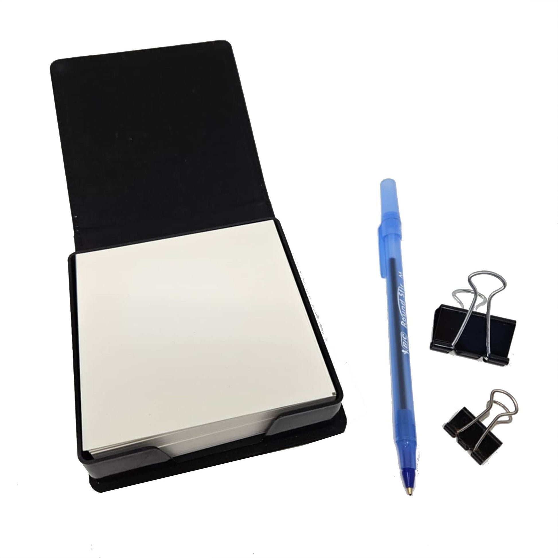 Coton De Tulear and Flowers PU Leather Note Paper Holder with Artist-Designed Cover, Desk Accessory, Office Gift