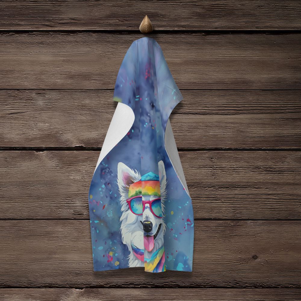 American Eskimo Hippie Dawg Kitchen Towel Dish Cloths Guest Hand Towel Decorative Bathroom Towel for Face,Tea, Dishcloth, Kitchen and Bath