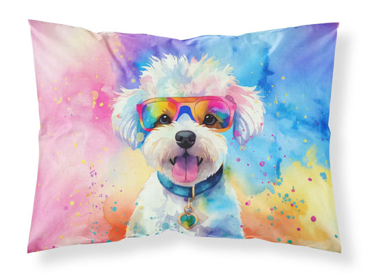 Bichon Frise Hippie Dawg Standard Pillowcase Lightweight Super Soft Easy Care Decorative Artwork Pillowcase, Standard