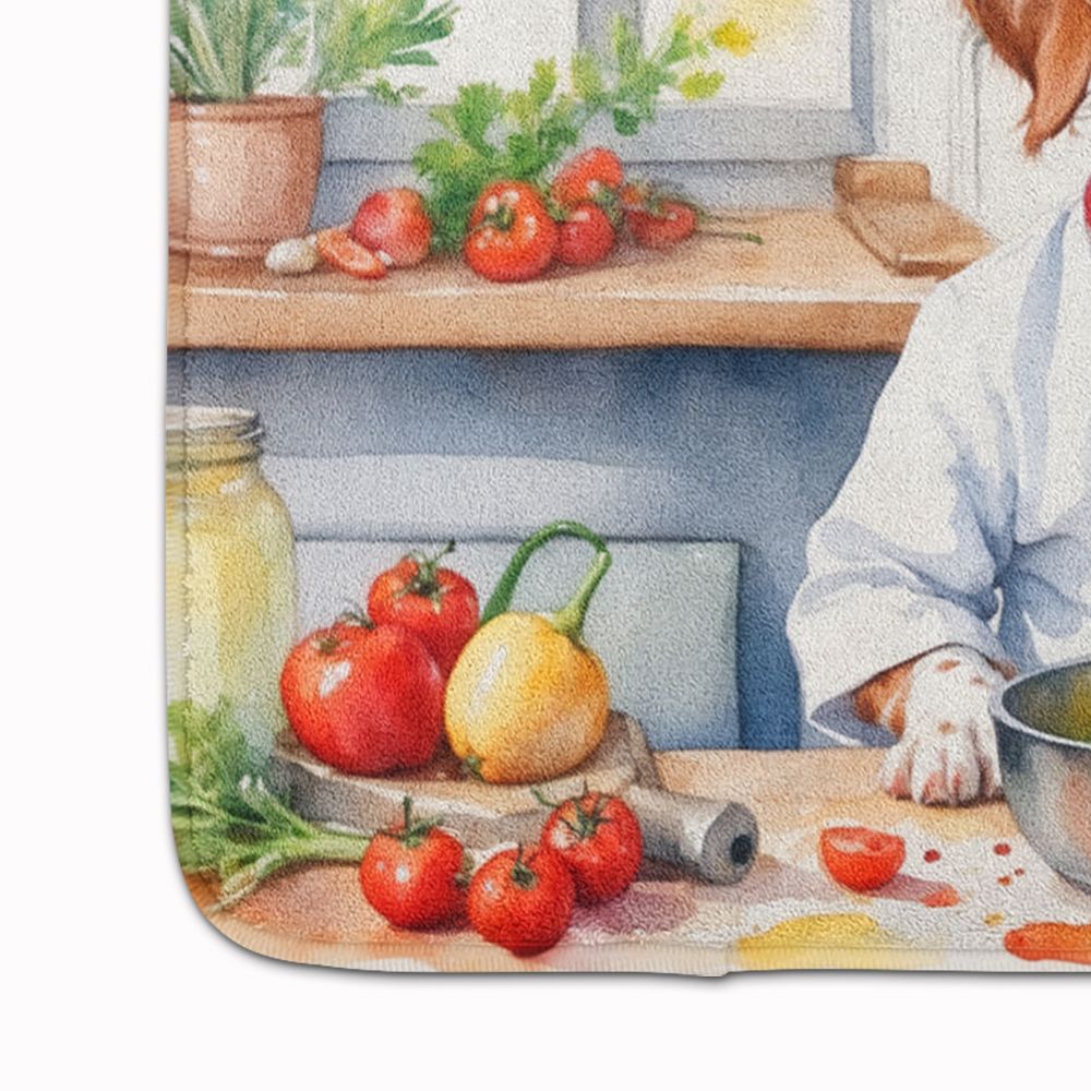 Brittany Spaniel The Chef Memory Foam Kitchen Mat Machine Washable Anti-Fatigue Mat Cushion Comfort Bath Mat or Kitchen Rug