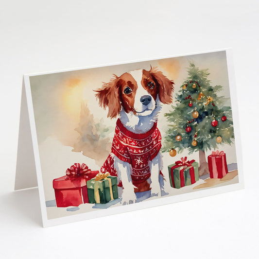 Brittany Spaniel Christmas Greeting Cards Pack of 8 Blank Cards with Envelopes Whimsical A7 Size 5x7 Blank Note Cards