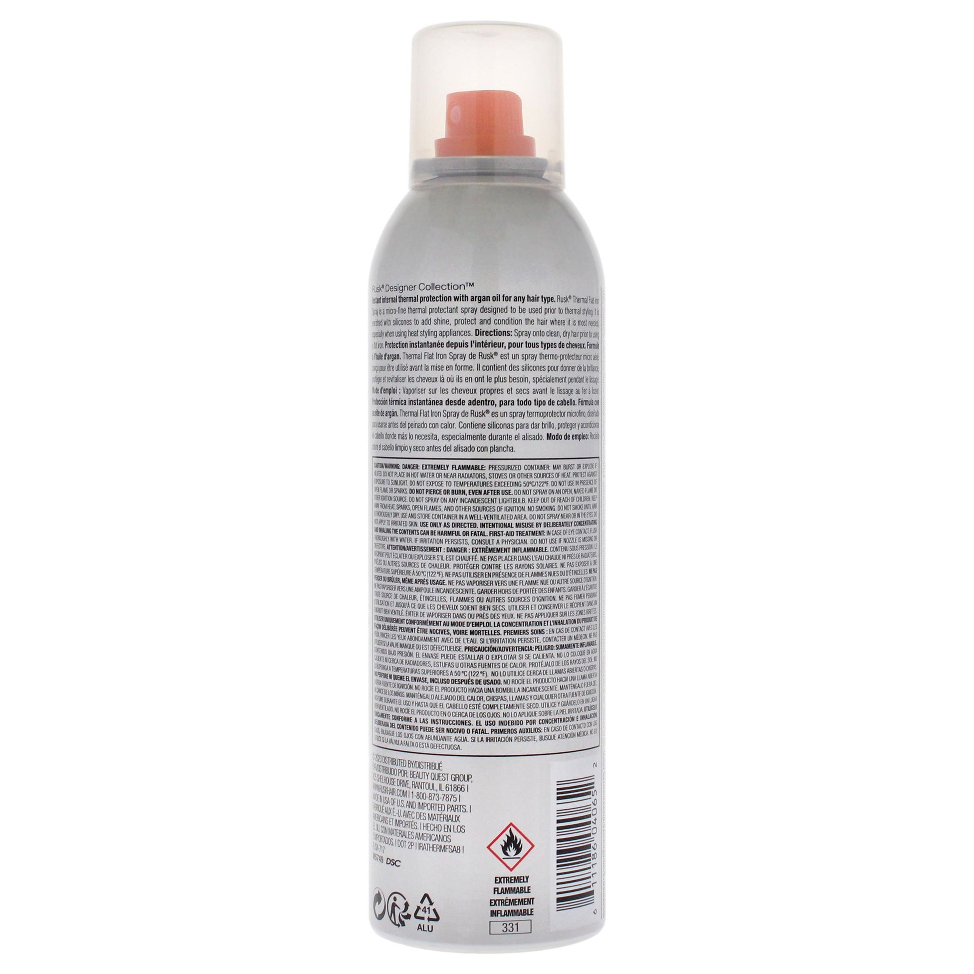 Thermal Flat Iron Spray by Rusk for Unisex - 8.8 oz Hair Spray