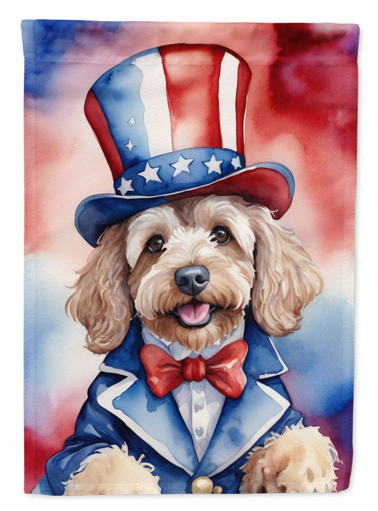 Cockapoo Patriotic American Garden Flag Mailbox Flag Decorative Yard Flag Banner Outside Patio Artwork Yard Flower Beds, Garden Size, Multicolor