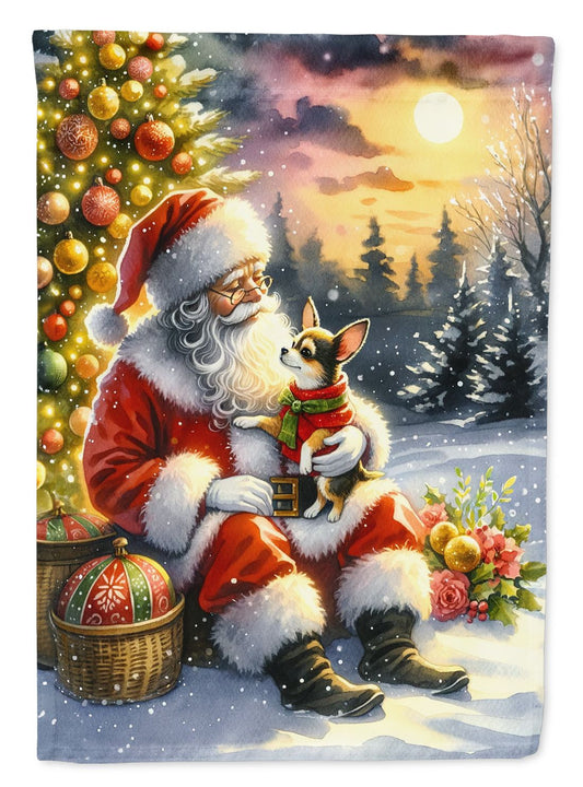 Chihuahua and Santa Claus Garden Flag Mailbox Flag Decorative Yard Flag Banner Outside Patio Artwork Yard Flower Beds, Garden Size, Multicolor