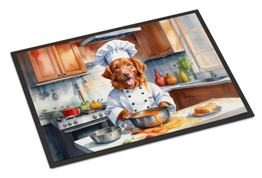 Nova Scotia Duck Tolling Retriever The Chef Doormat Front Door Mat Indoor Outdoor Rugs for Entryway, Non Slip Washable Low Pile, 24H X 36W