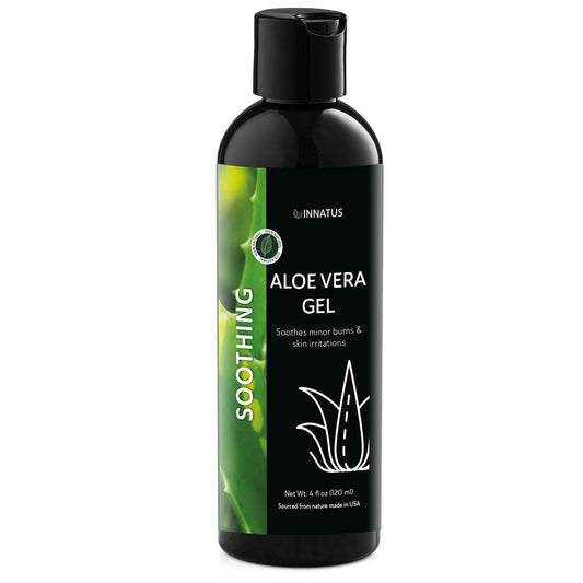 Soothing Aloe Vera Gel – 4oz Organic Aloe for Hydration, Sunburn Relief & Anti-Aging – Natural Moisturizer for Face & Body, Cooling & Rejuvenating Skin Care "