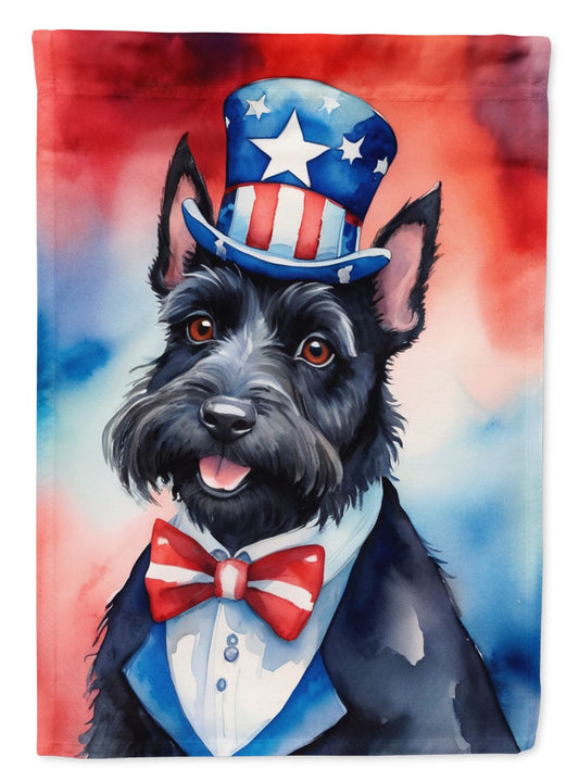 Scottish Terrier Patriotic American Garden Flag Mailbox Flag Decorative Yard Flag Banner Outside Patio Artwork Yard Flower Beds, Garden Size, Multicolor