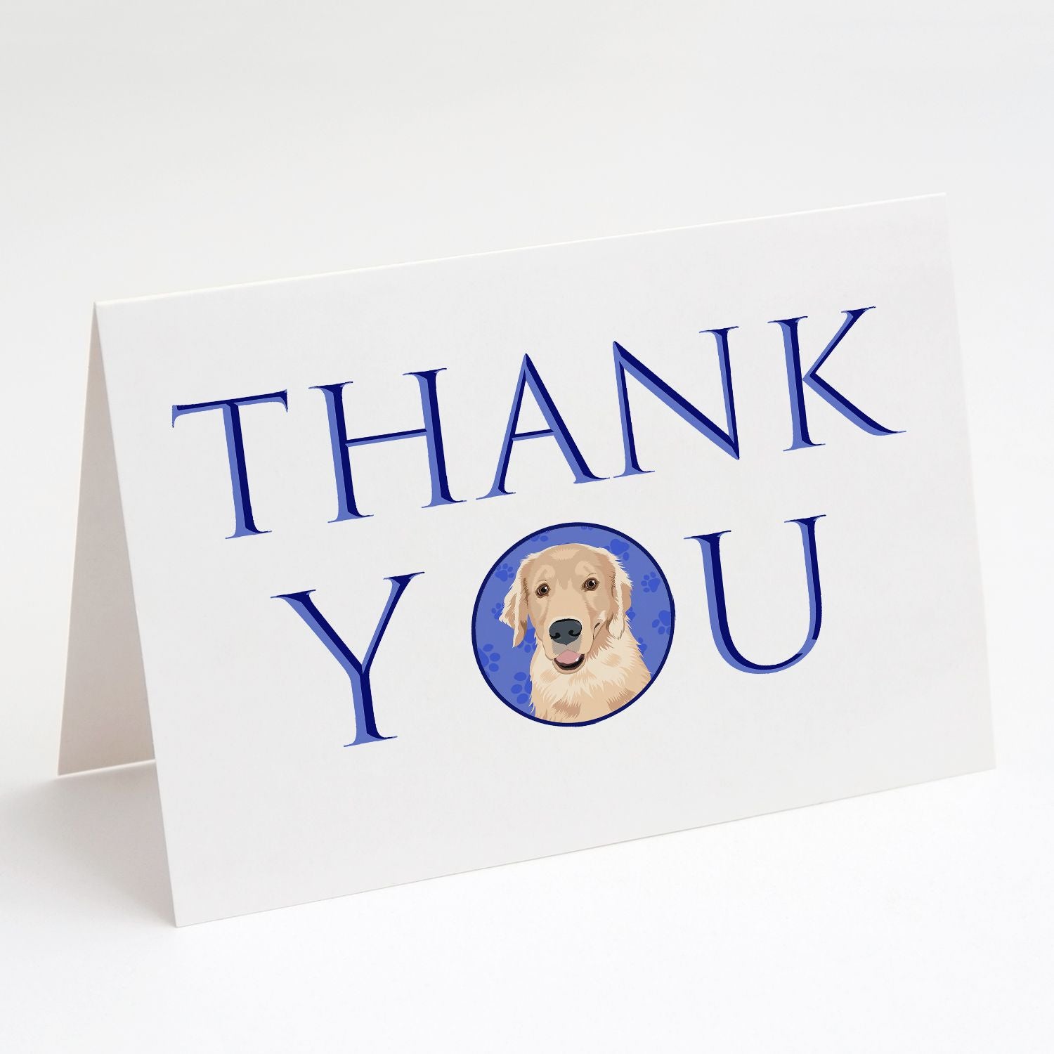 Golden Retriever Fawn #2 Thank You Greeting Cards Pack of 8 Blank Cards with Envelopes Whimsical A7 Size 5x7 Blank Note Cards