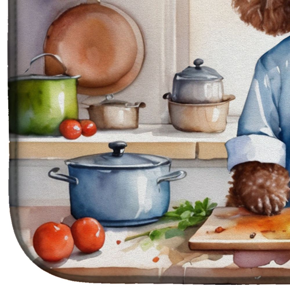 Chocolate Poodle The Chef Dish Drying Mat Absorbent Dish Drying Mat Pad for Kitchen Counter Dish Drainer Mat for Countertop, 14 x 21", Multicolor