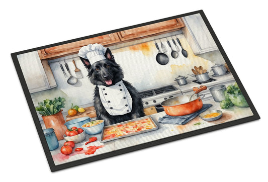 Belgian Sheepdog The Chef Doormat Front Door Mat Indoor Outdoor Rugs for Entryway, Non Slip Washable Low Pile, 24H X 36W