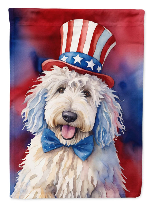 Komondor Patriotic American House Flag Large Porch Sleeve Pole Decorative Outside Yard Banner Artwork Wall Hanging, Polyester, House Size, Multicolor