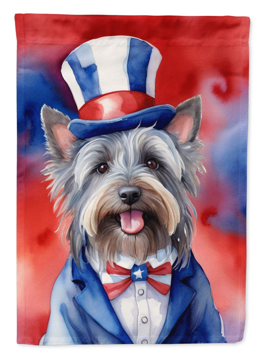 Skye Terrier Patriotic American Garden Flag Mailbox Flag Decorative Yard Flag Banner Outside Patio Artwork Yard Flower Beds, Garden Size, Multicolor