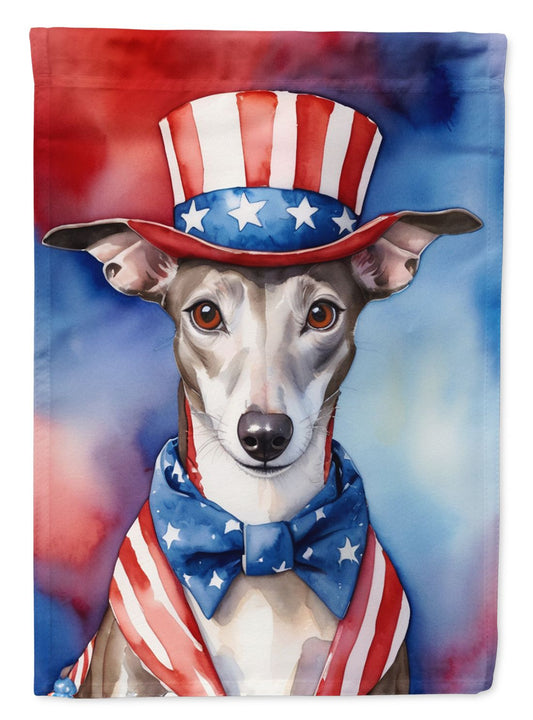 Whippet Patriotic American Garden Flag Mailbox Flag Decorative Yard Flag Banner Outside Patio Artwork Yard Flower Beds, Garden Size, Multicolor