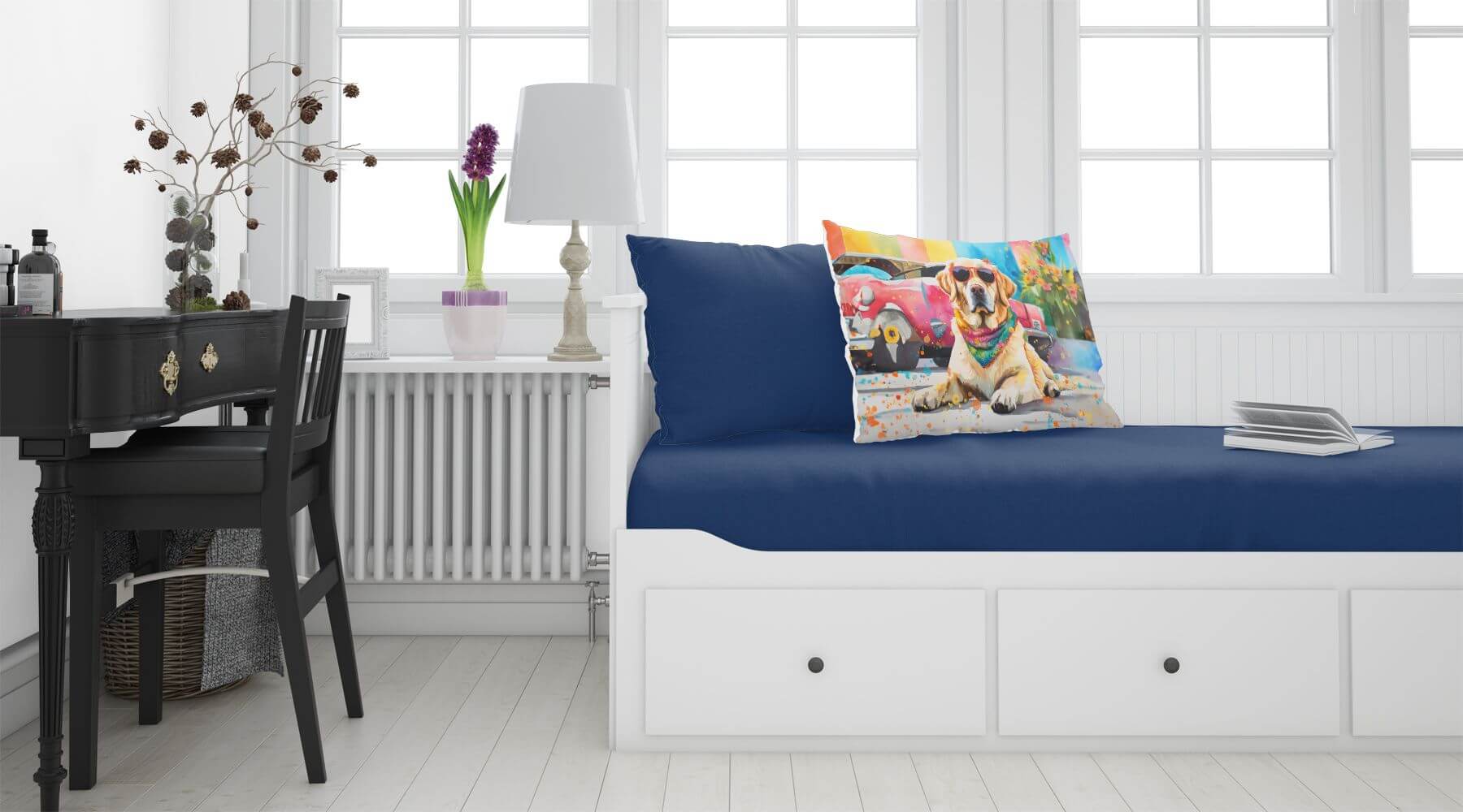 Yellow Labrador Hippie Dawg Standard Pillowcase Lightweight Super Soft Easy Care Decorative Artwork Pillowcase, Standard