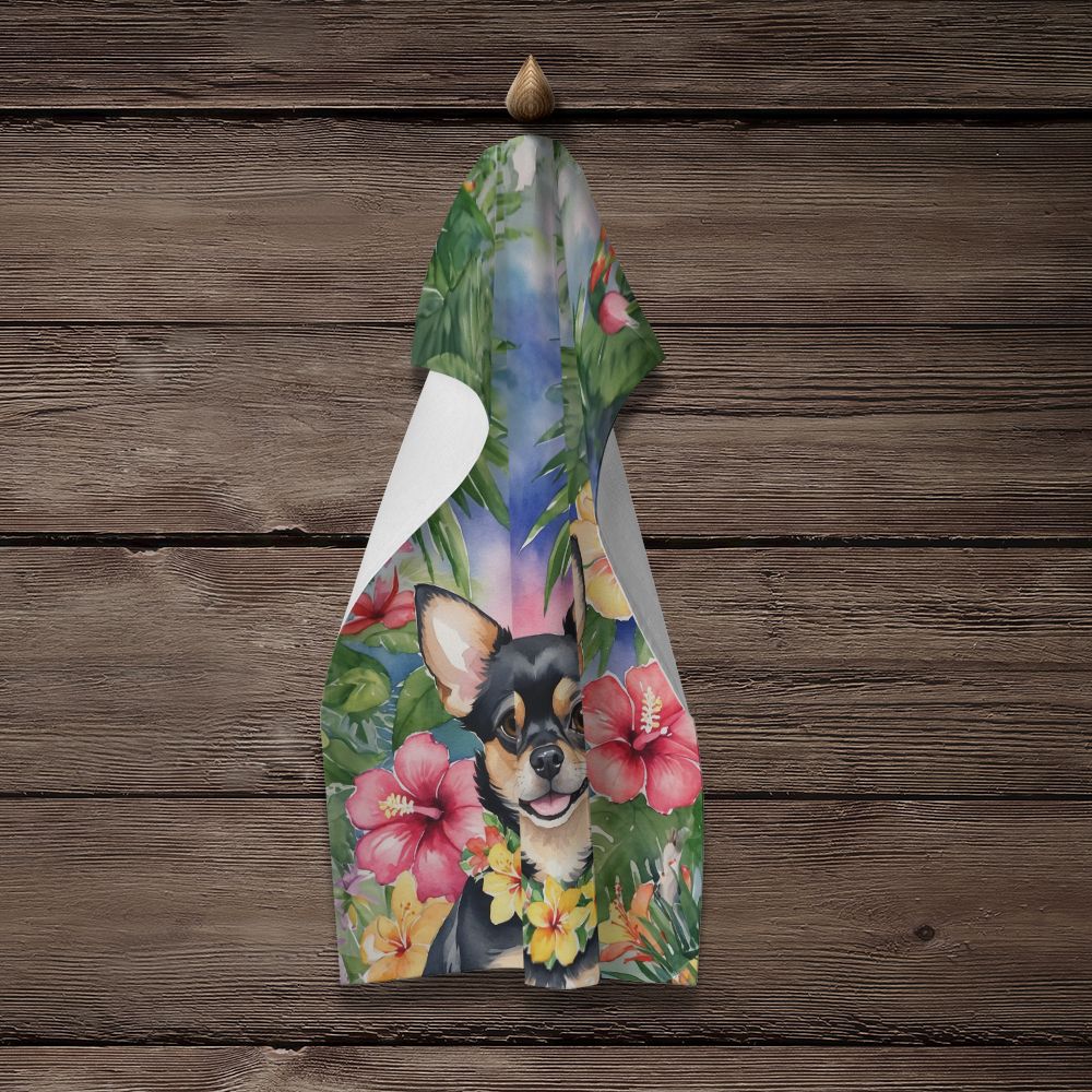 Chihuahua Luau Kitchen Towel Dish Cloths Guest Hand Towel Decorative Bathroom Towel for Face,Tea, Dishcloth, Kitchen and Bath