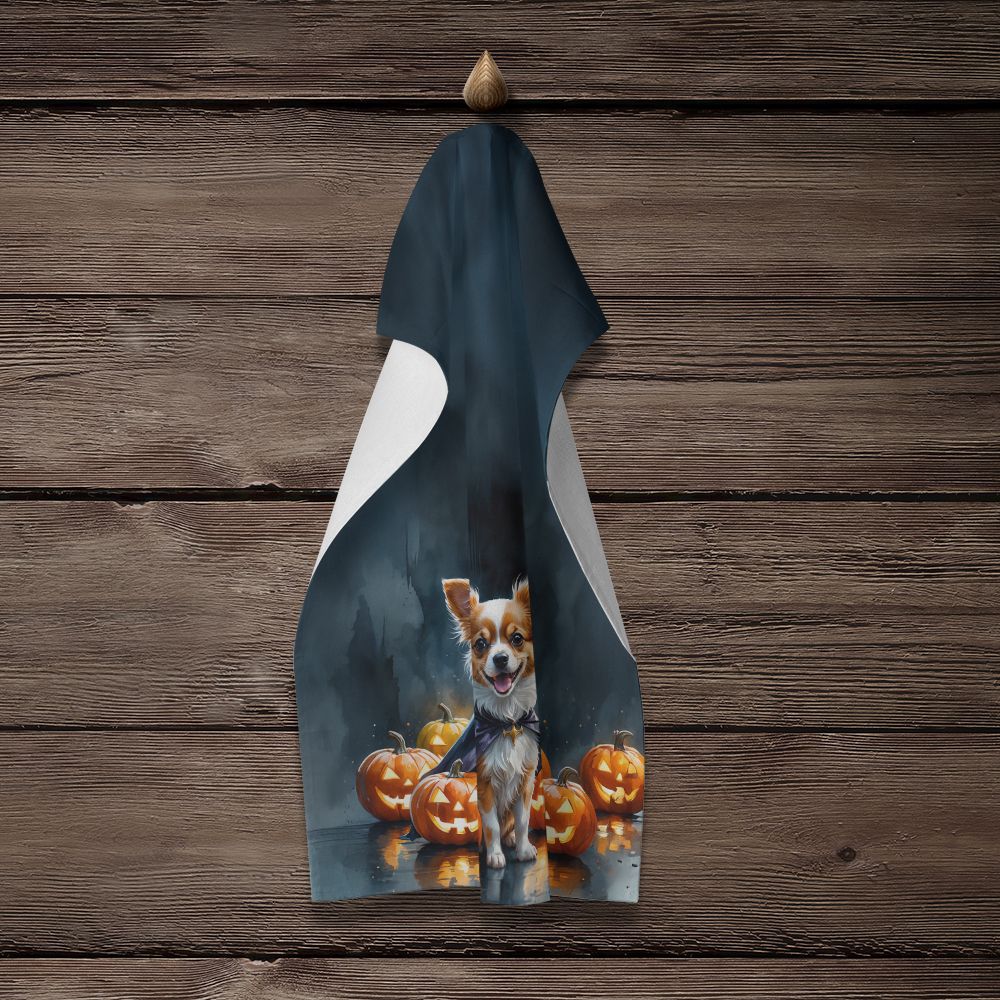 Papillon Puppy Halloween Kitchen Towel Dish Cloths Guest Hand Towel Decorative Bathroom Towel for Face,Tea, Dishcloth, Kitchen and Bath