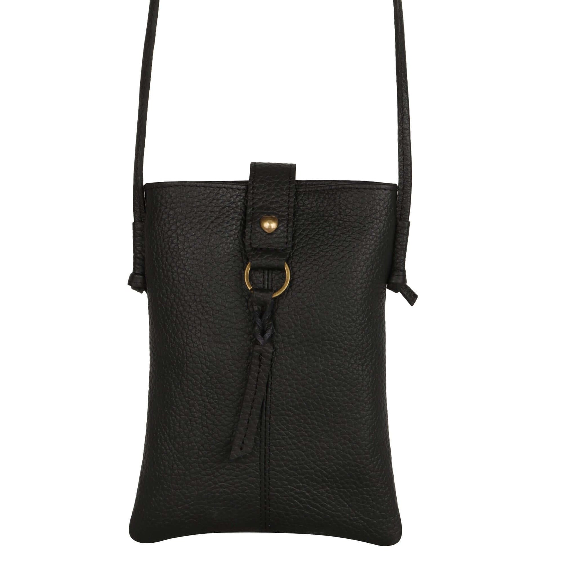 Jennie Small crossbody bag w/ slim strap closure & tassel - Black