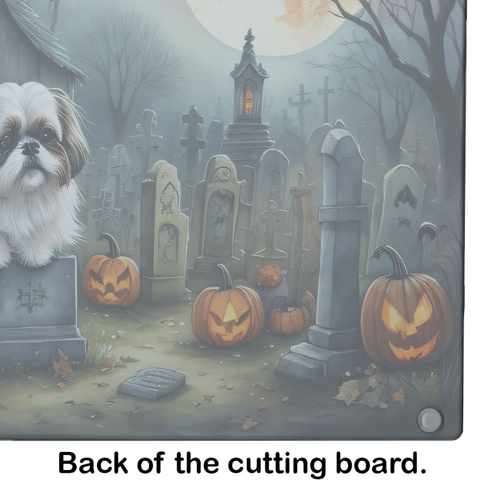 NEW Shih Tzu Spooky Halloween Glass Cutting Board Decorative Tempered Glass Kitchen Cutting and Serving Board Large Size Chopping Board