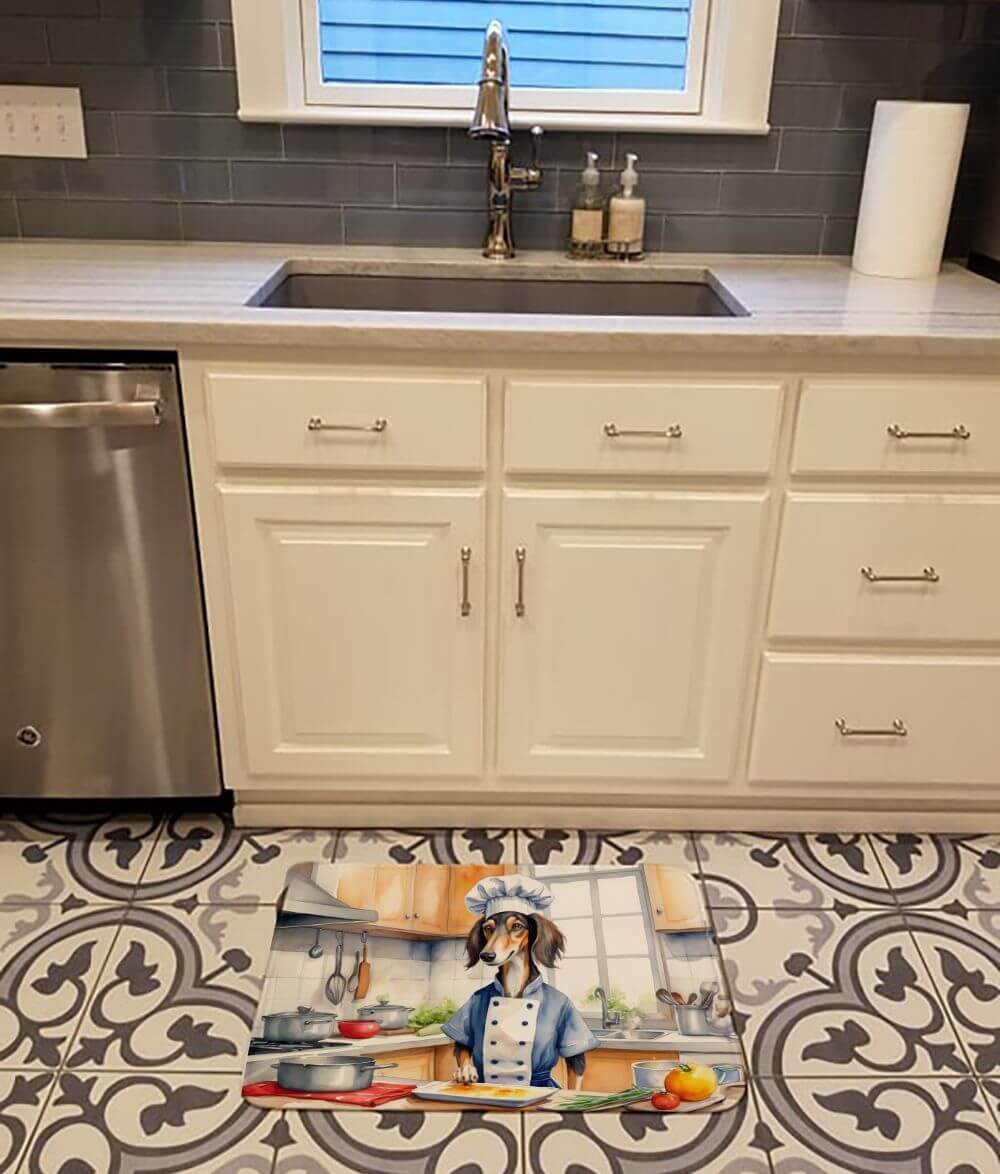Saluki The Chef Memory Foam Kitchen Mat Machine Washable Anti-Fatigue Mat Cushion Comfort Bath Mat or Kitchen Rug
