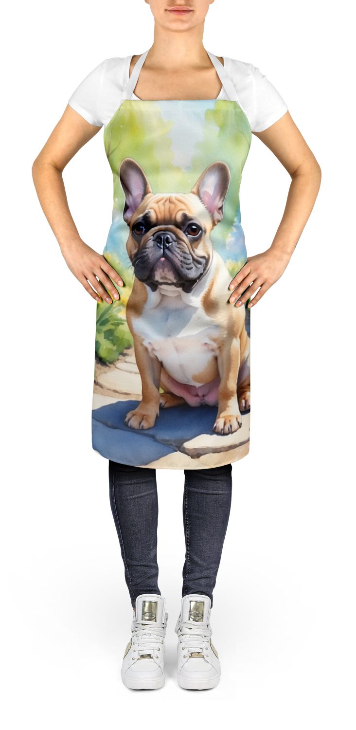 French Bulldog Spring Path Apron Cooking Kitchen Server Baking Crafts Gardening for Adult Women Men, Unisex, Large, Multicolor