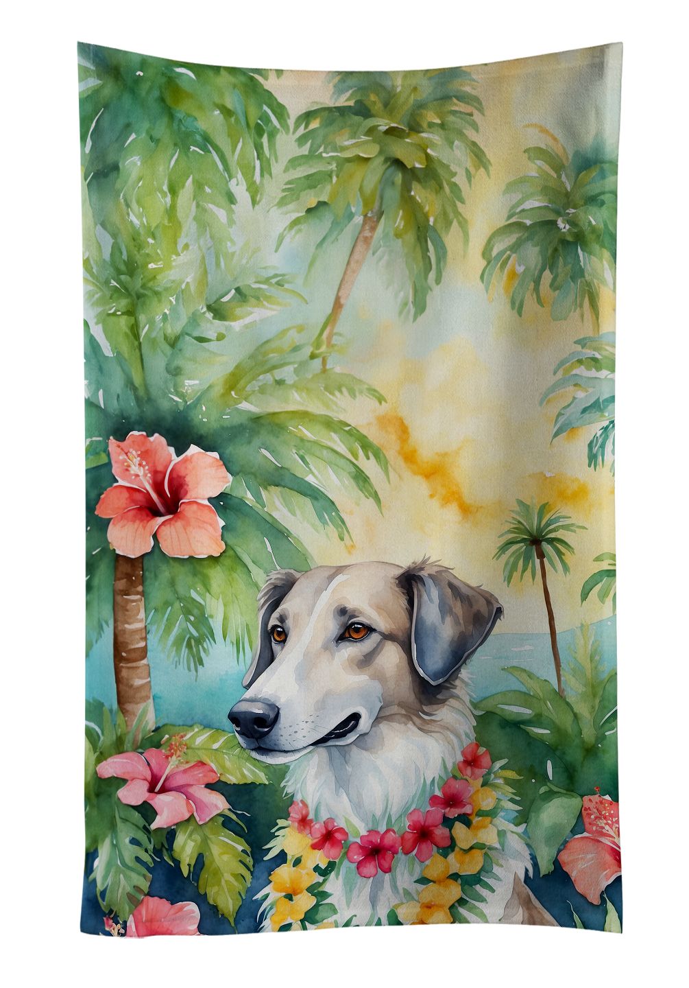 Borzoi Luau Kitchen Towel Dish Cloths Guest Hand Towel Decorative Bathroom Towel for Face,Tea, Dishcloth, Kitchen and Bath