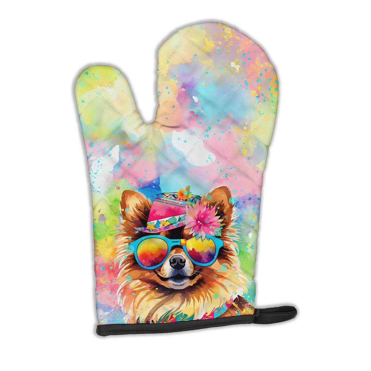 Pomeranian Hippie Dawg Oven Mitt Heat Resistant Thick Oven Mitt for Hot Pans and Oven, Kitchen Mitt Protect Hands, Cooking Baking Glove