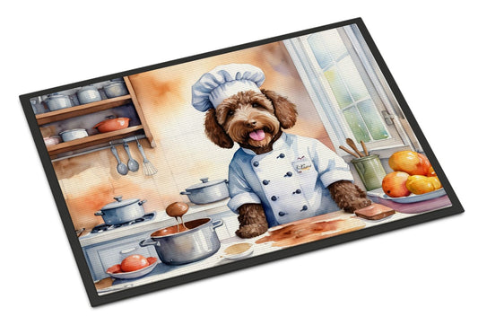 Labradoodle The Chef Doormat Front Door Mat Indoor Outdoor Rugs for Entryway, Non Slip Washable Low Pile, 24H X 36W