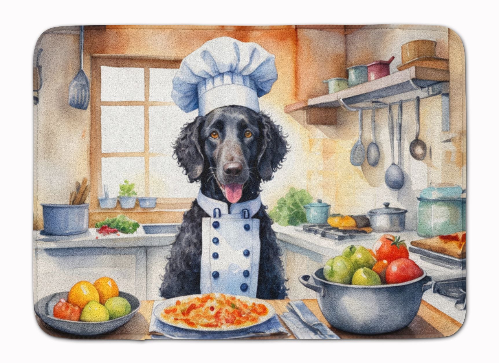 Curly-Coated Retriever The Chef Memory Foam Kitchen Mat Machine Washable Anti-Fatigue Mat Cushion Comfort Bath Mat or Kitchen Rug