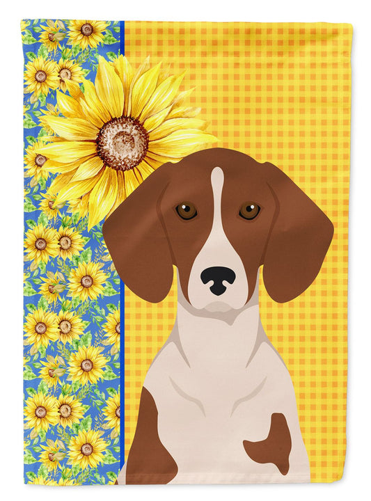 Summer Sunflowers Red Piebald Dachshund Garden Flag Mailbox Flag Decorative Yard Flag Banner Outside Patio Artwork Yard Flower Beds, Garden Size, Multicolor