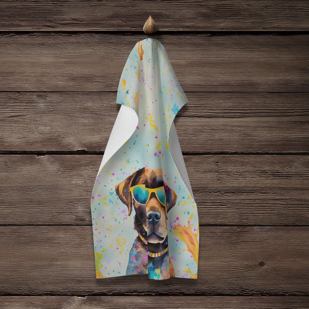 Chocolate Labrador Hippie Dawg Kitchen Towel Dish Cloths Guest Hand Towel Decorative Bathroom Towel for Face,Tea, Dishcloth, Kitchen and Bath