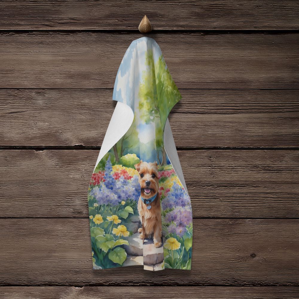 Norfolk Terrier Spring Path Kitchen Towel Dish Cloths Guest Hand Towel Decorative Bathroom Towel for Face,Tea, Dishcloth, Kitchen and Bath