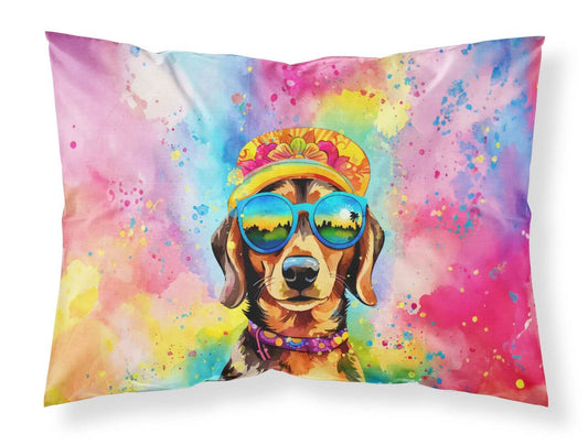 Dachshund Hippie Dawg Standard Pillowcase Lightweight Super Soft Easy Care Decorative Artwork Pillowcase, Standard