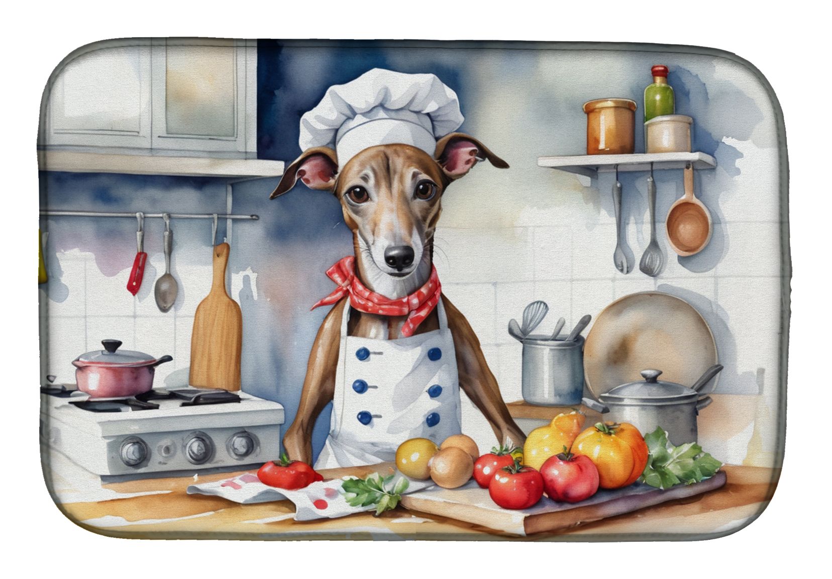Greyhound The Chef Dish Drying Mat Absorbent Dish Drying Mat Pad for Kitchen Counter Dish Drainer Mat for Countertop, 14 x 21", Multicolor