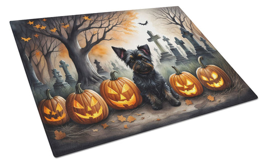 NEW Affenpinscher Spooky Halloween Glass Cutting Board Decorative Tempered Glass Kitchen Cutting and Serving Board Large Size Chopping Board