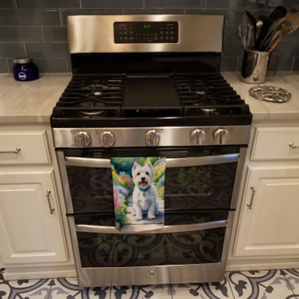 Westie Spring Path Kitchen Towel Dish Cloths Guest Hand Towel Decorative Bathroom Towel for Face,Tea, Dishcloth, Kitchen and Bath