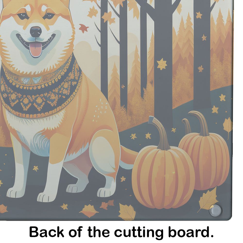 NEW Shiba Inu Fall Glass Cutting Board Decorative Tempered Glass Kitchen Cutting and Serving Board Large Size Chopping Board