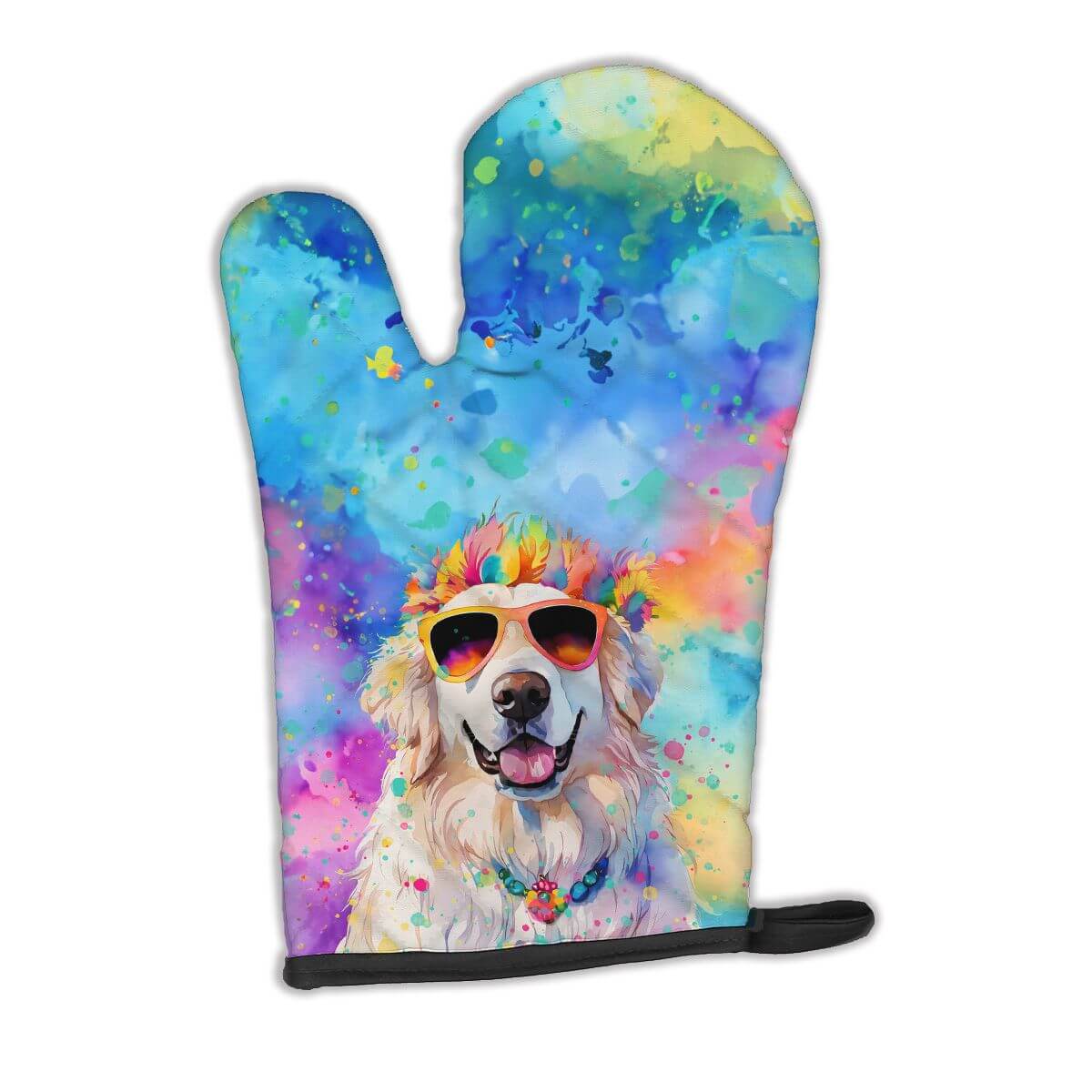 Great Pyrenees Hippie Dawg Oven Mitt Heat Resistant Thick Oven Mitt for Hot Pans and Oven, Kitchen Mitt Protect Hands, Cooking Baking Glove