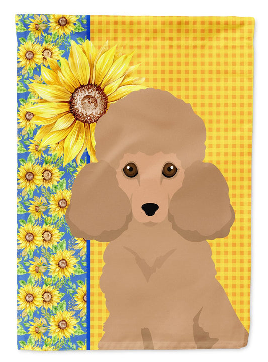 Summer Sunflowers Toy Apricot Poodle Garden Flag Mailbox Flag Decorative Yard Flag Banner Outside Patio Artwork Yard Flower Beds, Garden Size, Multicolor