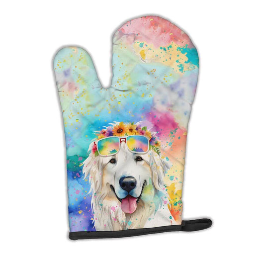 Great Pyrenees Hippie Dawg Oven Mitt Heat Resistant Thick Oven Mitt for Hot Pans and Oven, Kitchen Mitt Protect Hands, Cooking Baking Glove