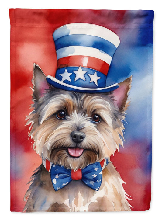 Cairn Terrier Patriotic American Garden Flag Mailbox Flag Decorative Yard Flag Banner Outside Patio Artwork Yard Flower Beds, Garden Size, Multicolor