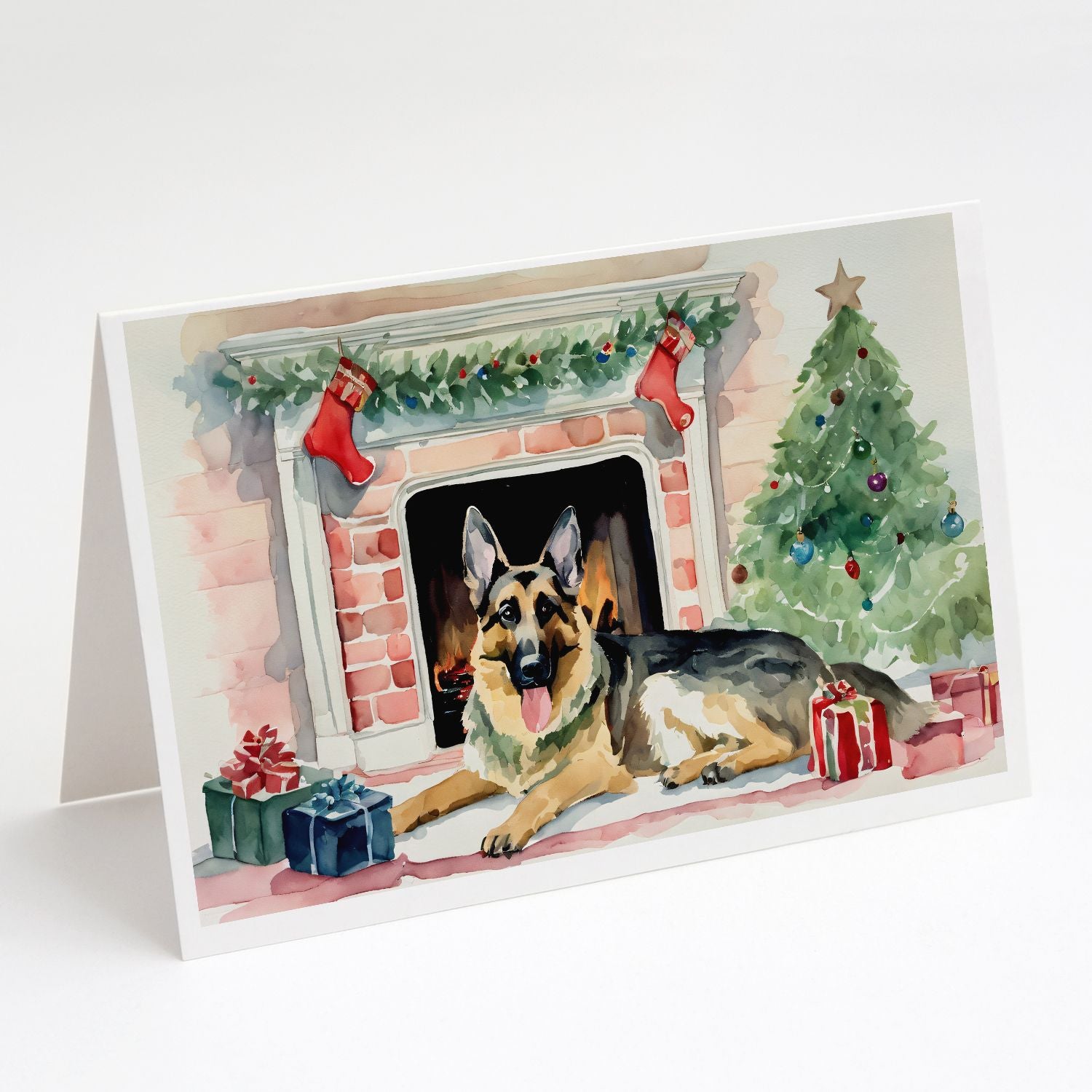 German Shepherd Christmas Greeting Cards Pack of 8 Blank Cards with Envelopes Whimsical A7 Size 5x7 Blank Note Cards
