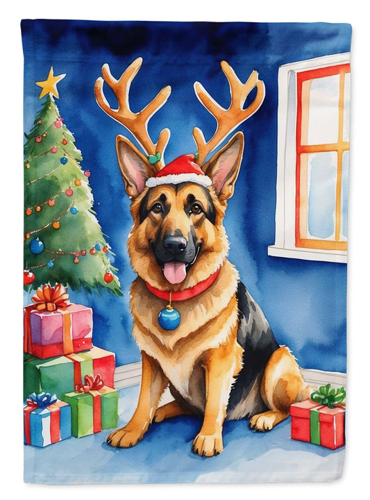 German Shepherd Christmas Reindeer Garden Flag Mailbox Flag Decorative Yard Flag Banner Outside Patio Artwork Yard Flower Beds, Garden Size, Multicolor