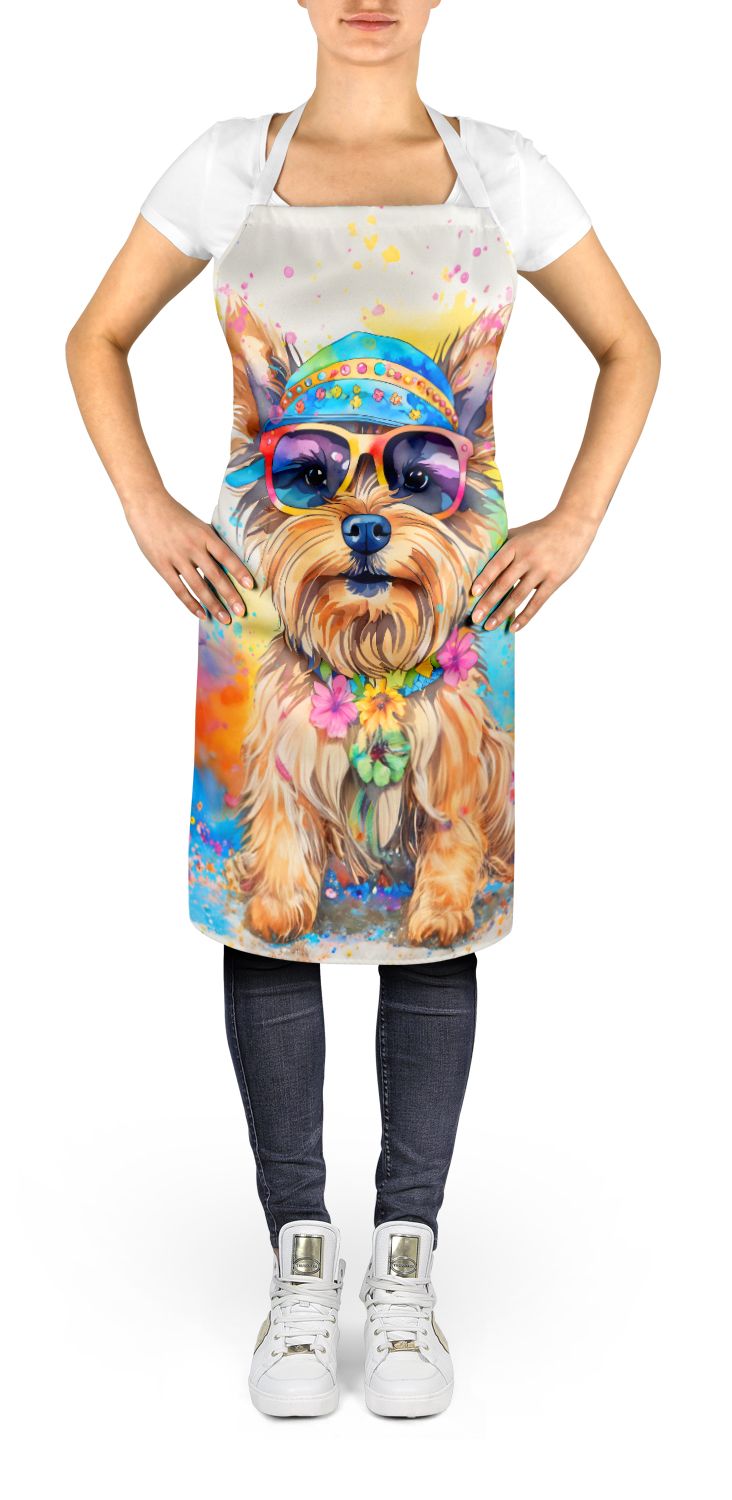Yorkshire Terrier Hippie Dawg Apron Cooking Kitchen Server Baking Crafts Gardening for Adult Women Men, Unisex, Large, Multicolor
